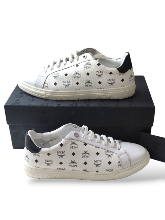 MCM Other - MCM Terrain Monogram Derby White Black Lace Up Leather Sneaker EU 42/US 9 In Box